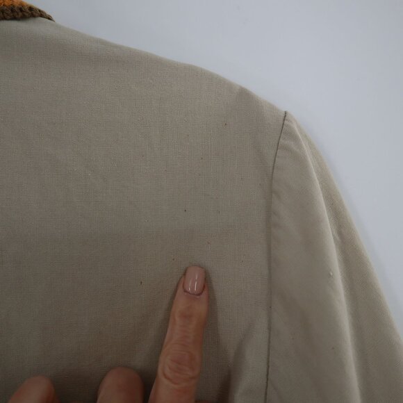 Vintage Shirt Women XL Tan Retro Eclectic Grandpa Retro Minimalist Work Wear 70s - Picture 7 of 7